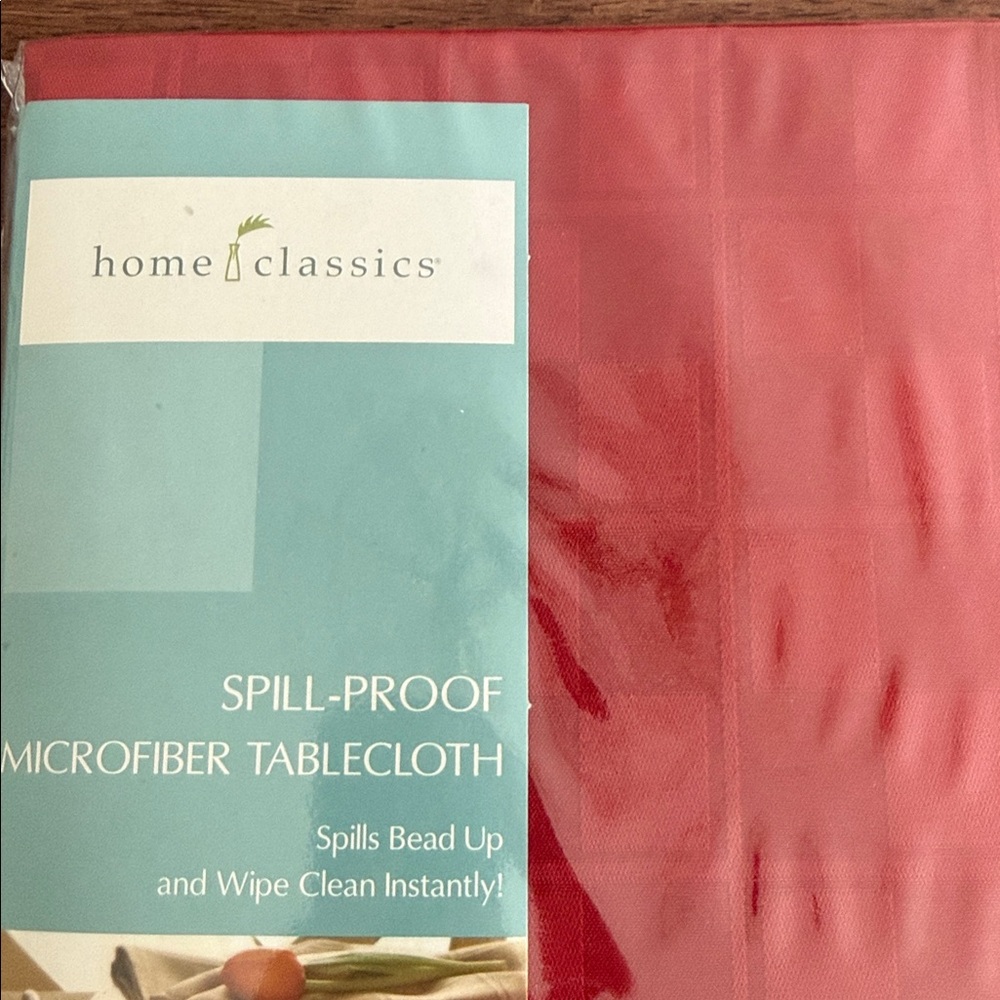 Home Classics Ruby red oblong spill proof microfiber tablecloth